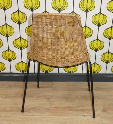 Basket Dining Chair in Rattan and Metal by Gian Franco Legler, 1950s-AFE-1811597