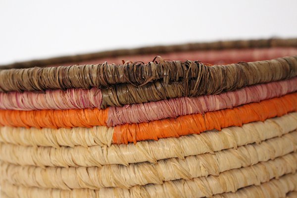 Basket Raffia Brass, Vienna, 1950s-NB-1345990