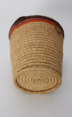 Basket Raffia Brass, Vienna, 1950s-NB-1345990