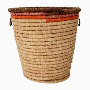 Basket Raffia Brass, Vienna, 1950s-NB-1345990