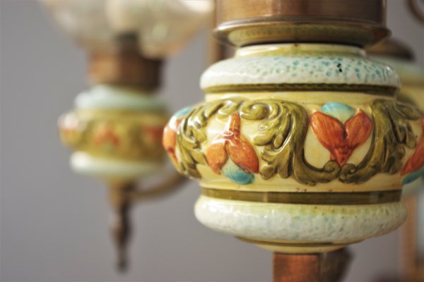 Bassano Ceramic Suspension Chandelier, 1950s-KNM-1385955