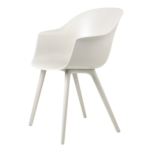 Bat Dining Chair - Un-Upholstered, Plastic Base, Outdoor by GUBI #Alabaster White Base, Alabaster White