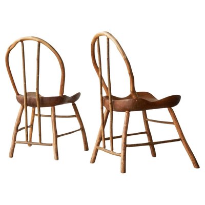 Bathsheba Side Chairs in Oak and Hazel by Richard Lee, UK, 1994, Set of 2-FEW-2042352