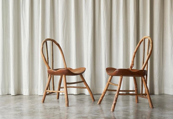 Bathsheba Side Chairs in Oak and Hazel by Richard Lee, UK, 1994, Set of 2-FEW-2042352