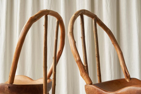 Bathsheba Side Chairs in Oak and Hazel by Richard Lee, UK, 1994, Set of 2-FEW-2042352