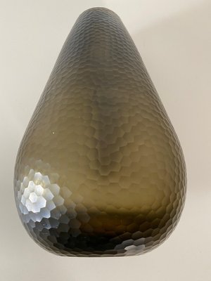 Battuto Nido D’Ape Amber Vase in the style of Carlo Scarpa, 1940s-OVO-1235318