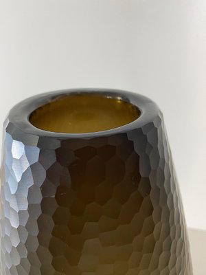 Battuto Nido D’Ape Amber Vase in the style of Carlo Scarpa, 1940s-OVO-1235318