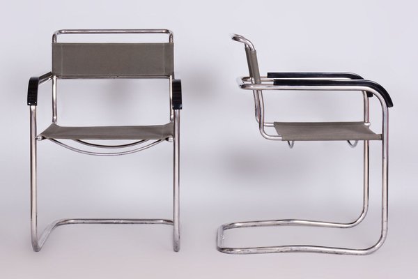 Bauhaus Armchairs attributed Marcel Breuer for Thonet, Czech, 1930s, Set of 2-WHY-1732067