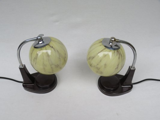 Bauhaus Bakelite Table Lamps by Marianne Brandt for GMF, 1920s, Set of 2-EY-548296