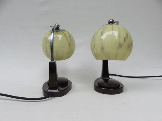 Bauhaus Bakelite Table Lamps by Marianne Brandt for GMF, 1920s, Set of 2-EY-548296