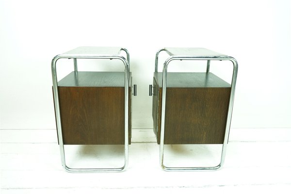 Bauhaus Bedside Tables by Michael Thonet for Slezak, 1930s, Set of 2-FHJ-1297388