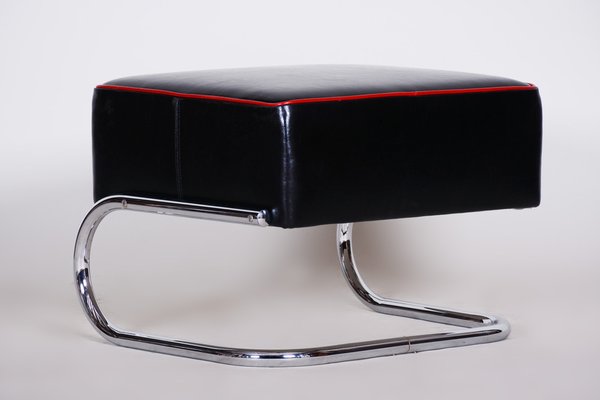 Bauhaus Black Tubular Stool by Robert Slezak, 1930s-WHY-1767873