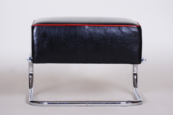 Bauhaus Black Tubular Stool by Robert Slezak, 1930s-WHY-1767873