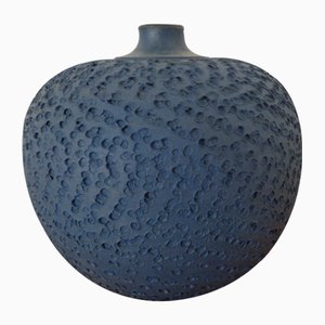 Bauhaus Blue Studio Ceramic Vase by Heiner Hans Körting, 1940s-RDW-733096