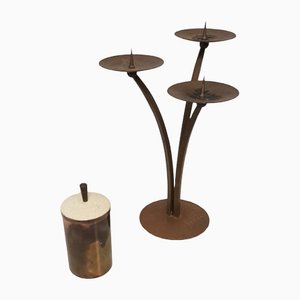 Bauhaus Brass Candleholder by Alfred Schaefter-QDP-1259656