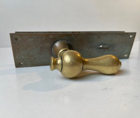 Bauhaus Bronze and Brass Era Door Handle Set, 1930s-LCR-1395925