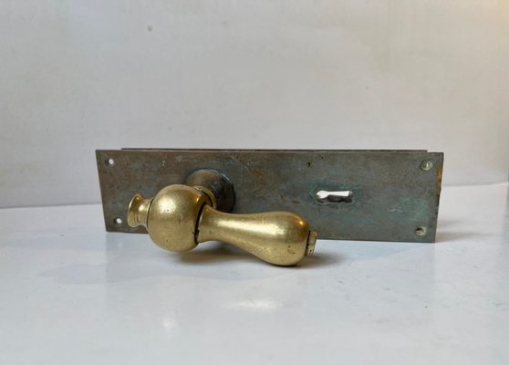 Bauhaus Bronze and Brass Era Door Handle Set, 1930s-LCR-1395925