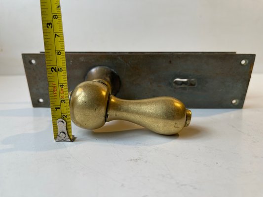 Bauhaus Bronze and Brass Era Door Handle Set, 1930s-LCR-1395925