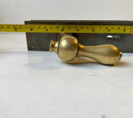 Bauhaus Bronze and Brass Era Door Handle Set, 1930s-LCR-1395925