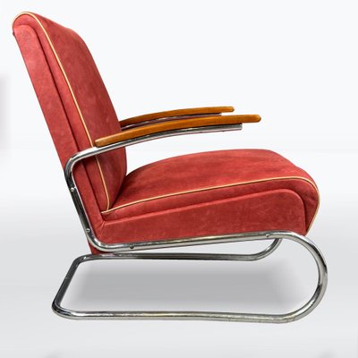 Bauhaus Chrome and Leather Armchair from Mücke-Melder, 1930s-XSL-2032208