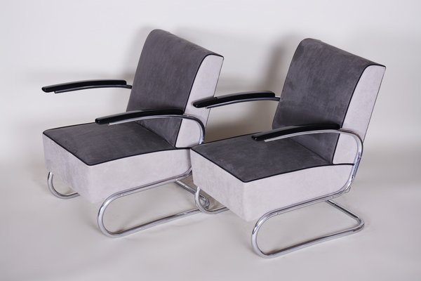 Bauhaus Chrome Armchairs attributed to Mücke Melder, 1930s, Set of 2-WHY-1767455