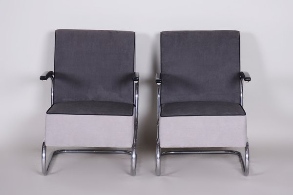 Bauhaus Chrome Armchairs attributed to Mücke Melder, 1930s, Set of 2-WHY-1767455