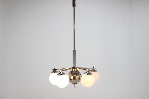 Bauhaus Chrome Chandelier Pendant, 1930s-TZ-738323