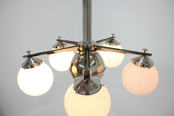 Bauhaus Chrome Chandelier Pendant, 1930s-TZ-738323