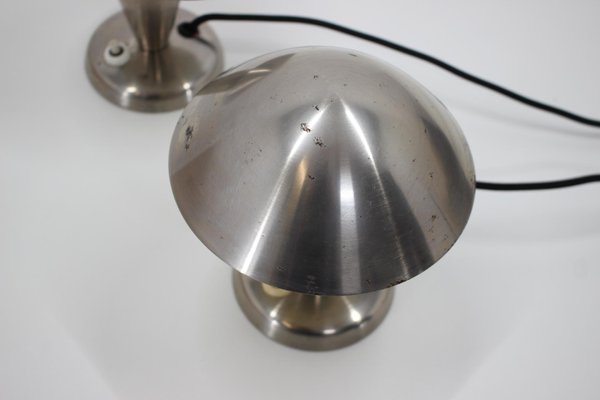 Bauhaus Chrome Plated Lamps, Czechoslovakia, 1930s, Set of 2-TZ-938765