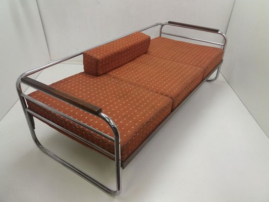 Bauhaus Chrome Sofa by Robert Slezak, 1940s-TZ-810392