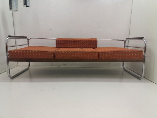 Bauhaus Chrome Sofa by Robert Slezak, 1940s-TZ-810392