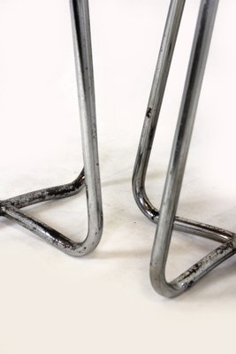 Bauhaus Chrome Tubular Steel Stools by Robert Slezak, 1930s, Set of 3-WVS-1209506