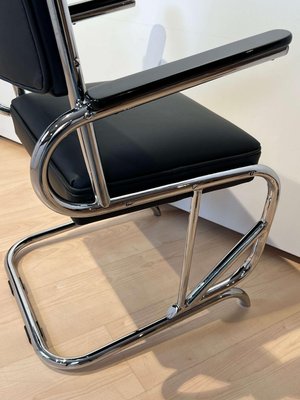 Bauhaus Chromed Tubular Steel and Leather Cantilever Armchair, Germany, 1935-NNB-1425709