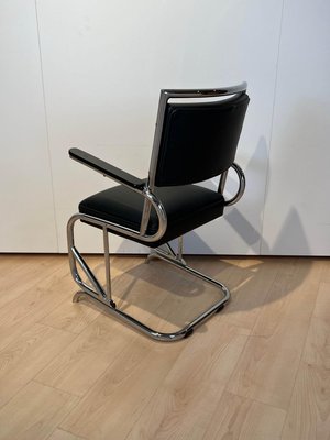 Bauhaus Chromed Tubular Steel and Leather Cantilever Armchair, Germany, 1935-NNB-1425709