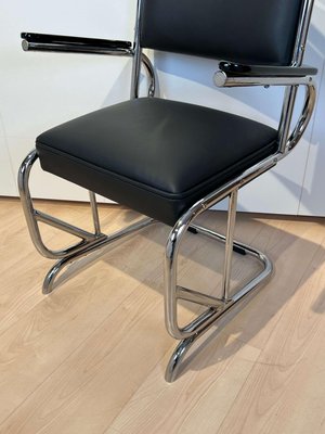 Bauhaus Chromed Tubular Steel and Leather Cantilever Armchair, Germany, 1935-NNB-1425709