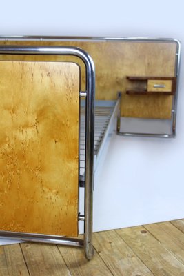 Bauhaus Chromed Tubular Steel Bed with Nightstands from Rudolf Vichr, 1940s-WVS-1772568