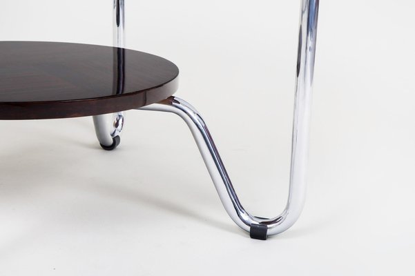 Bauhaus Coffee Table in Chrome and Macassar from Kovona, 1950s-WHY-1278995