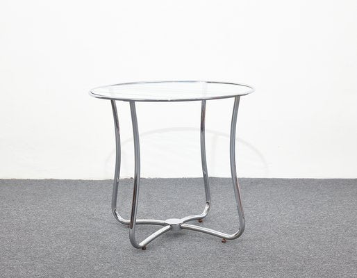 Bauhaus Coffee Table with Glass Top and Tubular Frame, 1960s-XCG-965682