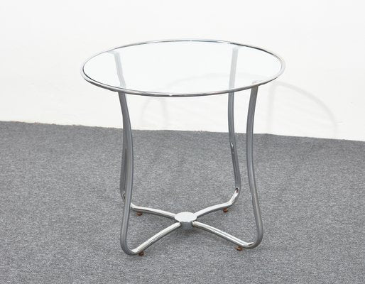 Bauhaus Coffee Table with Glass Top and Tubular Frame, 1960s-XCG-965682