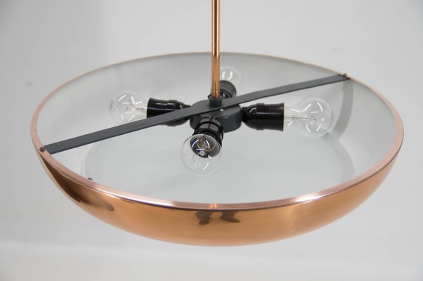 Bauhaus Copper Chandelier by Josef Hurka, 1930s-TZ-1747897