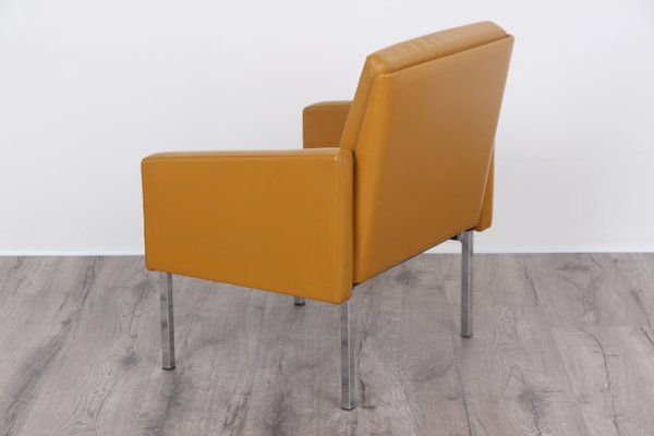 Bauhaus Curry Yellow Faux Leather Armchair from Wilde + Spieth, 1982-DQ-2035515