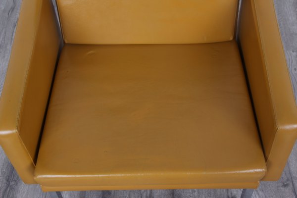 Bauhaus Curry Yellow Faux Leather Armchair from Wilde + Spieth, 1982-DQ-2035515