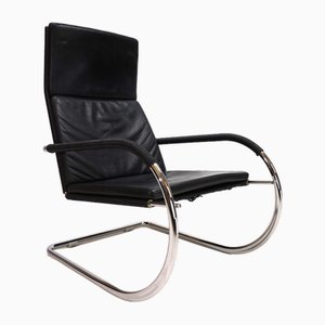 Bauhaus D35 Kinetic Leather Lounge Chair by Anton Lorenz for Tecta, 1980s-HUW-2016609