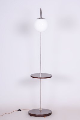 Bauhaus Floor Lamp in Beech and Chrome, Former Czechoslovakia, 1930s-WHY-1705978