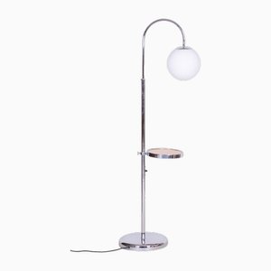 Bauhaus Floor Lamp in Chrome & Milk Glass, 1930s-WHY-1767519