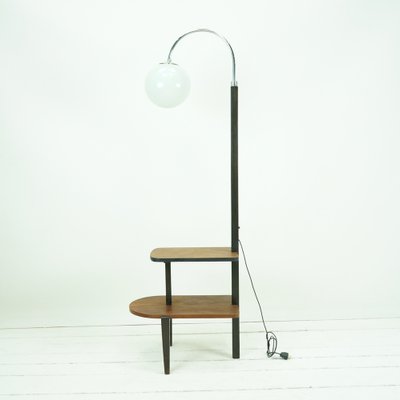 Bauhaus Floor Lamp with Shelter Table by Jindrich Halabala-FHJ-1297401