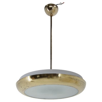 Bauhaus Functionalist Brass Chandelier from UFO, 1930s-TZ-1388950