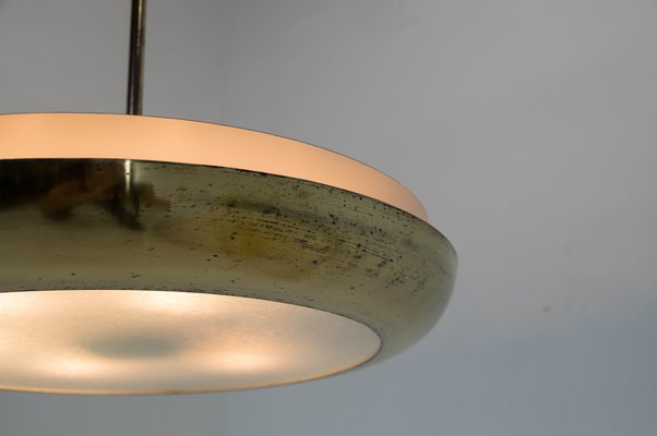 Bauhaus Functionalist Brass Chandelier from UFO, 1930s-TZ-1388950