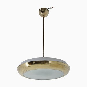 Bauhaus Functionalist Brass Chandelier from UFO, 1930s-TZ-1388950