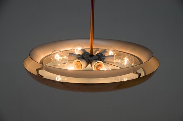 Bauhaus Functionalist Copper Chandelier from UFO, 1930s-TZ-1398622